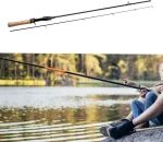 Spining Fishing Rods – 2-Piece Carbon Fiber Rod, Medium Heavy Power Extra Fast Action, Premium Cork Handle, Ceramic Guides – Precision Rod for Bass & Lure Fishing